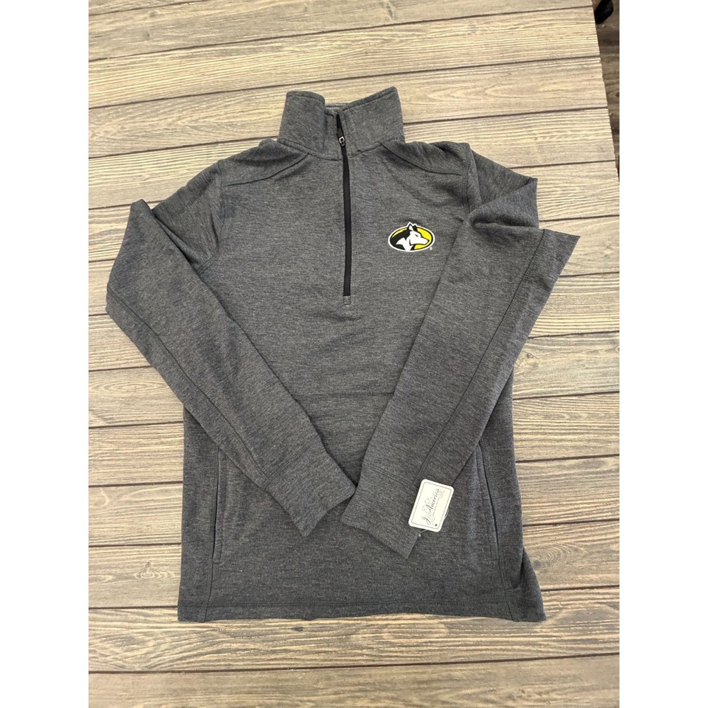 J America Womens Medium Gray Quarter-Zip Pullover Sweatshirt